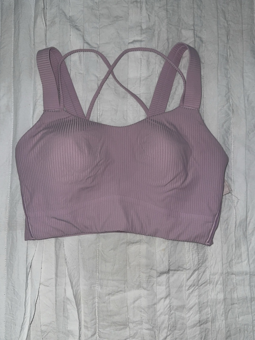 lululemon athletica Ribbed Crossback Sports Bra - Mauve